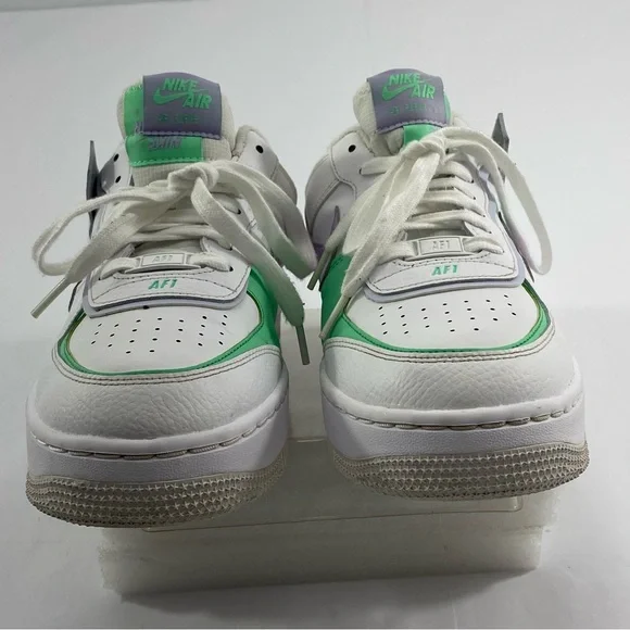 NIKE AIR FORCE 1 #CU8591-103 Shadow White Green Purple Sneakers Women’s 9.5 - Picture 3 of 14